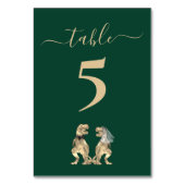 恐竜テーマ結婚ズグリーン テーブルナンバー (正面)