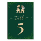 恐竜テーマ結婚ズグリーン テーブルナンバー (裏面)