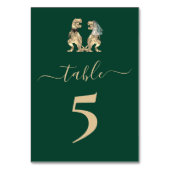 恐竜テーマ結婚ズグリーン テーブルナンバー (正面)