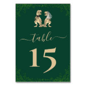 恐竜テーマ結婚ズグリーン テーブルナンバー (裏面)