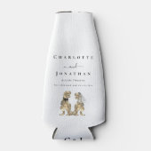 恐竜テーマ結婚ズパーソナライズされた ボトルクーラー (正面)