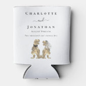 恐竜テーマ結婚ズパーソナライズされた 缶クーラー (正面)