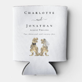 恐竜テーマ結婚ズパーソナライズされた 缶クーラー