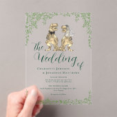 恐竜テーマ結婚ズ アクリル招待状 (インサイチュ (ポータブル))