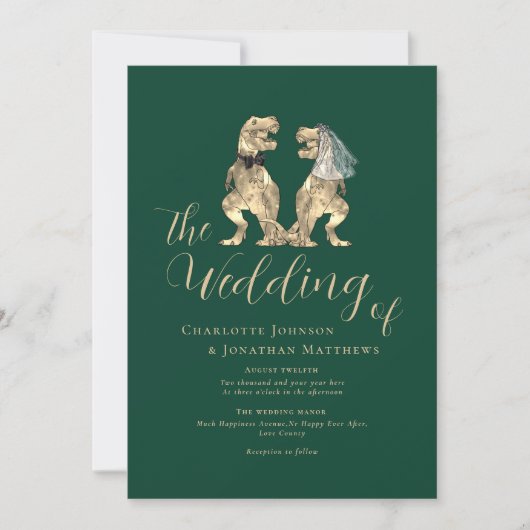 恐竜テーマ結婚ズ 招待状 (正面)