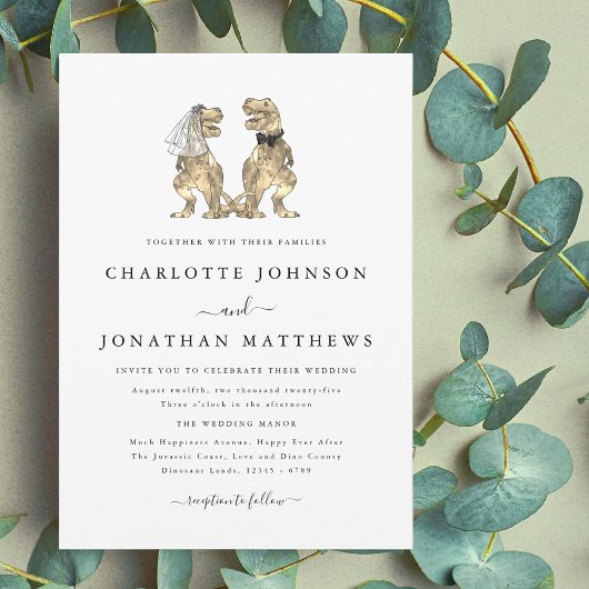 恐竜テーマ結婚ズ 招待状