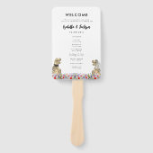 恐竜テーマ結婚式プログラム ハンドファン (正面)