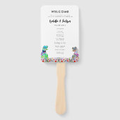 恐竜テーマ結婚式プログラム ハンドファン (正面)