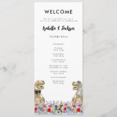 恐竜テーマ結婚式プログラム プログラム (正面)