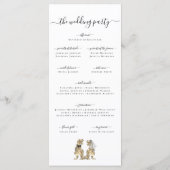 恐竜テーマ結婚式プログラム メニュー (裏面)