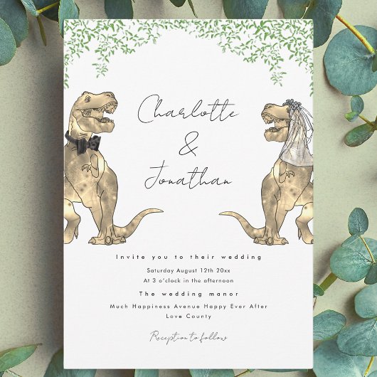 恐竜テーマ結婚式招待状 招待状