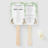 恐竜テーマ結婚式 プログラム ハンドファン (正面&裏面)