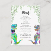 恐竜テーマ結婚詳細 エンクロージャーカード (正面)