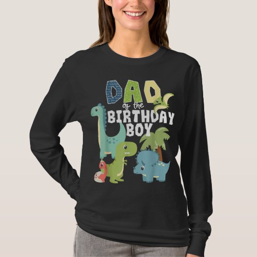 恐竜テーマ誕生日パパの誕生日少年D Tシャツ (正面)