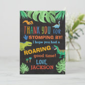 恐竜テーマ誕生日パーティーサンキューカード 招待状 (スタンド正面)