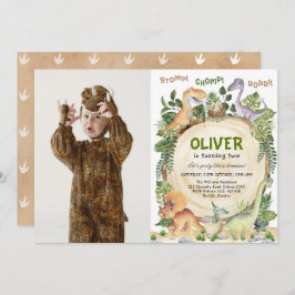 恐竜テーマ誕生日パーティー写真 招待状