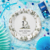 恐竜テーマ1st誕生日パーティー ペーパープレート (パーティー)