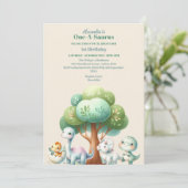 恐竜テーマ1st誕生日パーティー 招待状 (スタンド正面)