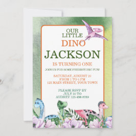 恐竜テーマ1st誕生日招待状 招待状