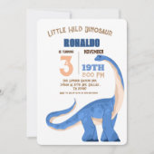 恐竜テーマ3回目の誕生日パーティー 招待状 (正面)