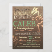 恐竜ディグ古生物学者誕生日招待状 招待状 (正面)