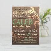 恐竜ディグ古生物学者誕生日招待状 招待状 (スタンド正面)