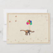 恐竜ディグ誕生日パーティーTレックスディノレッド招待状 招待状 (裏面)