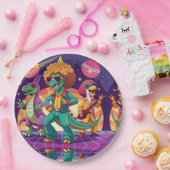 恐竜ディスコ掘りフォームボード ペーパープレート (パーティー)