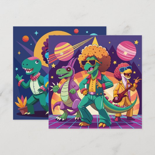 恐竜ディスコ掘り 招待状 (正面/裏面)