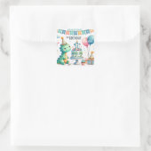 恐竜ディノの1歳誕生日パーティー スクエアシール (バッグ)