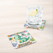 恐竜ディノの1歳誕生日パーティー ペーパーコースター (インサイチュ)