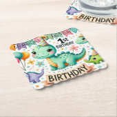 恐竜ディノの1歳誕生日パーティー ペーパーコースター (アングル)