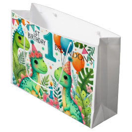 恐竜ディノの1歳誕生日パーティー ラージペーパーバッグ