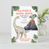 恐竜ディノダニ誕生日パーティーの招待状 招待状 (スタンド正面)