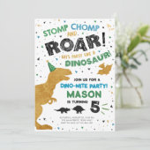 恐竜ディノディグボーイTレックス誕生日パーティー 招待状 (スタンド正面)