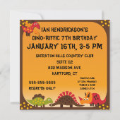 恐竜ディノディグ誕生日招待状 招待状 (裏面)