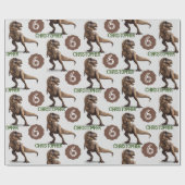 恐竜ディノパーティー子供の誕生日トレックス ラッピングペーパー (フラット)