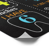 恐竜ディノ最初の誕生日サイン男の子 ポスター (角)