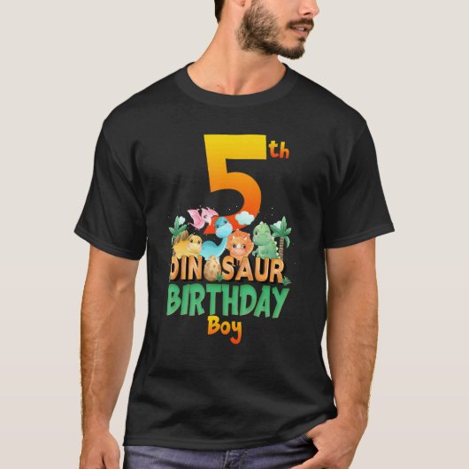 恐竜ディノ誕生日ボーイトレックスグループマッチング年齢 Tシャツ (正面)