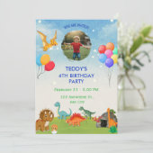 恐竜ディノ誕生日招待状 招待状 (スタンド正面)