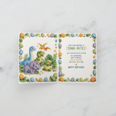 恐竜デビュー１歳の誕生日おめでとう カード (内部)
