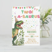恐竜トゥーアサウルスの2歳の誕生日パーティー 招待状 (スタンド正面)
