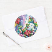 恐竜トリオクリスマスTレックス ラウンドシール (封筒)