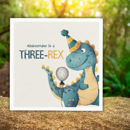 恐竜トレックス3歳レックス3歳パーティー スタンダードカクテルナプキン