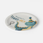 恐竜トレックス3歳レックス3歳パーティー ペーパープレート (アングル)