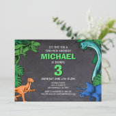 恐竜トレックス ジュラシックボーイ 恐竜誕生日 招待状 (スタンド正面)