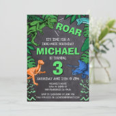 恐竜トレックス ジュラシックボーイ 恐竜誕生日 招待状 (スタンド正面)