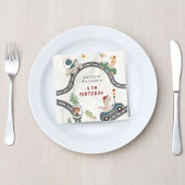 恐竜ドライバパーティー動物子供の誕生日 スタンダードランチョンナプキン