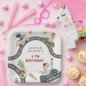 恐竜ドライバパーティー動物子供の誕生日 ペーパープレート (パーティー)