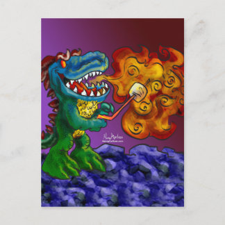 恐竜ドラゴン料理マシュマロと息 ポストカード